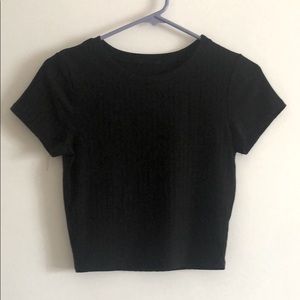 black cropped top